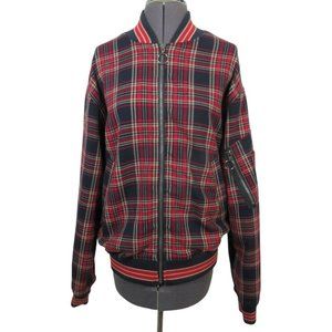 Zara 90s ska punk style tartan plaid bomber jacket